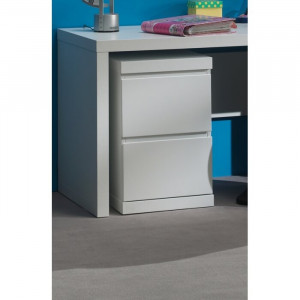 Dulap de birou, cu 2 sertare, alb, 65 x 40 x 60 cm