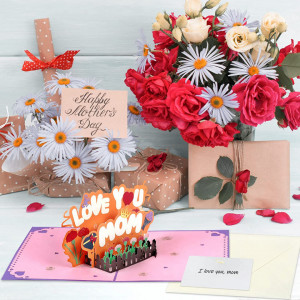 Felicitare de Ziua Mamei TAROME, carton, mov, 15 x 20 cm