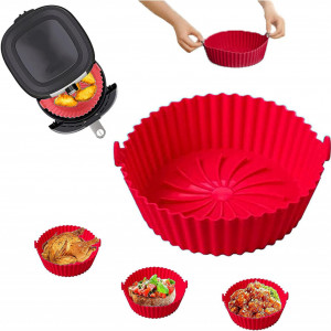 Forma din silicon pentru friteuza cu aer cald YAWMLYE, rosu, 13,5 x 17 x 5,4 cm