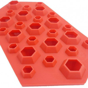 Forma pentru cuburi de gheata Selecto Bake, silicon, rosu, 23 x 12 x 2,3 cm