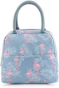 Geanta termica pentru pranz Youkii, tesatura oxford/folie, albastru/roz, 22 x 11 x 20 cm