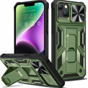Husa de protectie compatibila cu iPhone 14 Pro 5G 2022 HWeggo, policarbonat/poliuretan, verde alpin, 6,7 inchi