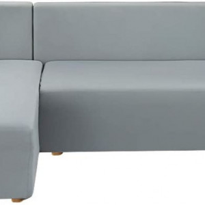 Husa de protectie pentru canapeaua extensibila Papasgix, panza, gri, 140 x 310 cm