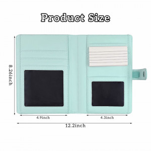 Husa pentru jurnalul de maternitate PillyBalla, piele ecologica, albastru deschis/auriu, 30,9 x 20,9 cm