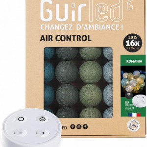 Instalatie GuirLED, bumbac, gri/verde/albastru, 1,6 m