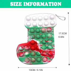 Jucarie antistres pentru copii QETRABONE, model ciorap, silicon, multicolor, 13 x 17,5 cm