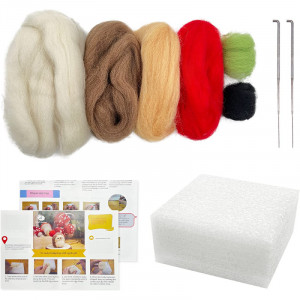 Kit de accesorii pentru impletit Wool Queen, model arici, lana/metal/spuma, multicolor, 9 piese