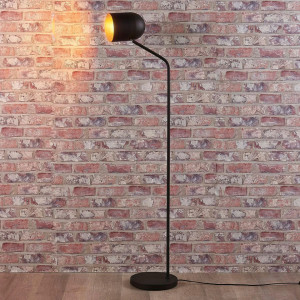 Lampadar Morik, metal, negru/auriu, 10 x 140 cm