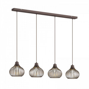 Lustra tip pendul Frances, metal, maro inchis, 28 x 130 x 150 cm
