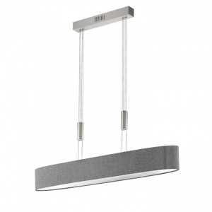 Lustra tip pendul LED Romao II tesatura / otel, 4 becuri, gri, 220 V, 4 W