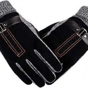 Manusi de protectie YULOONG, piele PU/textil, gri/negru, 29 x 28 cm