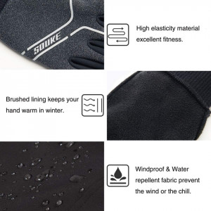 Manusi pentru ciclism Souke Sportm, textil, negru, XXL