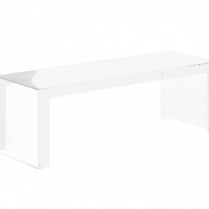 Masa de cafea Invisible, alb/transparent, 120 x 40 x 40 cm