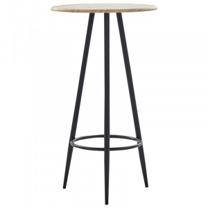 Masa laterala Sisson, MDF/metal, maro/negru, 107,5 x 60 x 60 cm