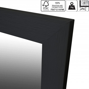 Oglinda de perete Inspire, sticla/lemn, negru, 38 x 128 cm