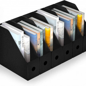 Organizator documente cu 6 compartimente ABC, plastic, negru, 27 x 26 x 36 cm