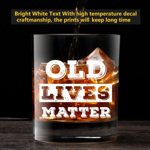 Pahar pentru whisky Lighten Life, sticla, transparent/alb, 9,9 x 8,1 cm, 360 ml