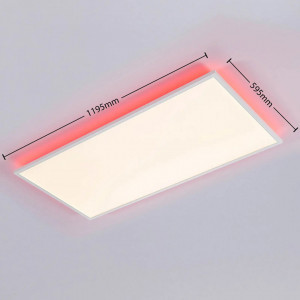 Plafoniera Brenda, LED, RGB, aluminiu/plastic, alb, 119,5 x 59,5 x 5,5 cm