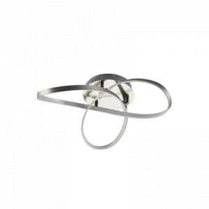 Plafoniera Saliha, LED, aluminiu/plastic, argintiu/alb, 16,5 x 52,5 cm
