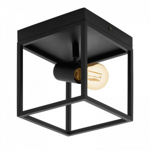 Plafoniera Silentina, metal, neagra, 18 x 21 x 18 cm, 40w