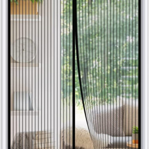 Plasa magnetica pentru insecte HOMFINE, poliester, negru, 110 x 220 cm