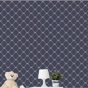 Rola tapet mat Deauville, 10m x 53cm, alb/ albastru