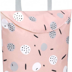 Sac pentru scutecele bebelusului OhMill, poliester, roz, 28 x 27 x 23 cm