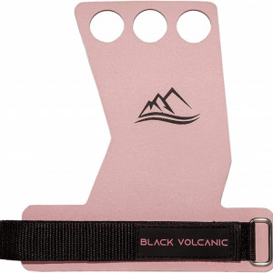 Seat de 2 protectii pentru palme Black Vulcanic, piele, roz/negru, L
