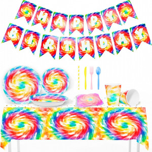 Set aniversar pentru 16 persoane AinDen, multicolor, hartie, 82 piese