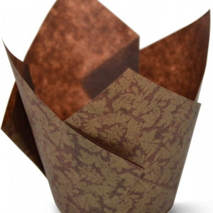 Set de 100 cupe pentru copt SimpleGood, hartie, maro/auriu, 8,4 x 7,9 x 5,1 cm