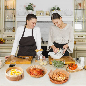 Set de 100 hartii de copt pentru friteuza Simpeak, maro/alb, 16 cm