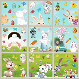 Set de 119 stickere pentru fereastra Aiweomi, PVC, multicolor