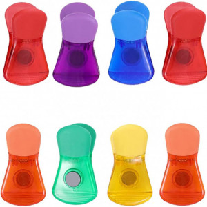 Set de 12 clipsuri magnetice TSLBW, plastic, multicolor, 7 x 4 x 3 cm