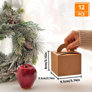 Set de 12 cutii pentru prajituri BLLREMIPSUR, hartie, natur, 8 x 9,5 x 9,5 cm