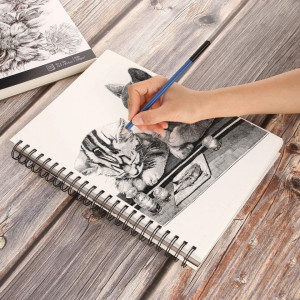 Set de 2 blocuri de foi pentru schite AGPtEK, hartie, alb, 23 x 30 cm