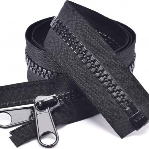 Set de 2 fermoare VOC, textil/plastic, negru, 93 cm