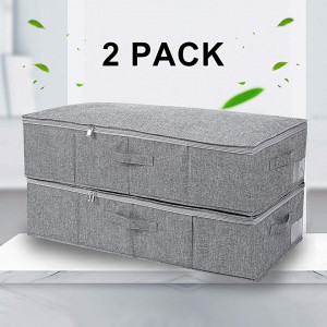 Set de 2 genti de depozitare ENJOHOS, textil, gri, 76 x 38 x 17 cm