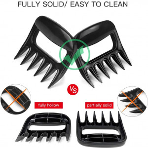 Set de 2 gheare pentru carne/legume Opaceluuk, plastic, negru, 10,7 x 11,4 cm
