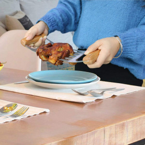 Set de 2 gheare pentru carne Opaceluuk, metal/lemn, 10, 8 x 11, 5 cm