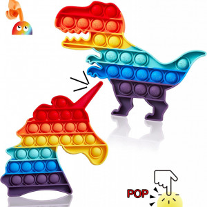 Set de 2 jucarii anti-stres Kadunala, silicon, multicolor, 20,3/22,8 cm