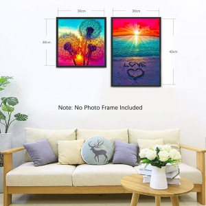 Set de 2 picturi cu diamant 5D si un set de animalute SPROUTER, panza/rasina, multicolor, 30 x 40 cm