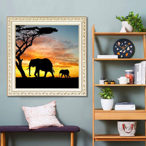 Set de 2 picturi cu diamant 5D Vdyxew, panza/rasina, multicolor, 30 x 40 cm