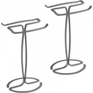 Set de 2 suporturi pentru prosoape mDesign, metal, gri, 35 x 15,7 x 19,3 cm
