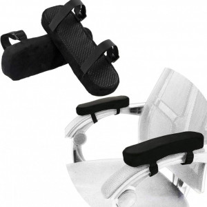 Set de 2 tampoane pentru cotiere SUNTRADE, negru, poliester/spuma,