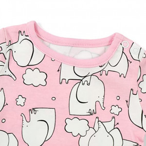 Set de 3 body-uri pentru bebelusi JiAmy, bumbac, alb/roz, 6-9 luni