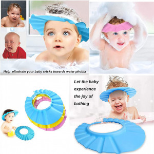 Set de 3 capace de protectie pentru dus la copii HELOVGE, EVA, roz, galben, albastru, 40-52 cm