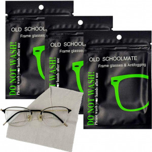 Set de 3 lavete pentru ochelari Sunshine, microfibra, gri, 14 x 14 cm