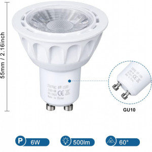 Set de 4 becuri VARICART, LED, GU10, metal/plastic, lumina verde, 5 x 5,5 cm,