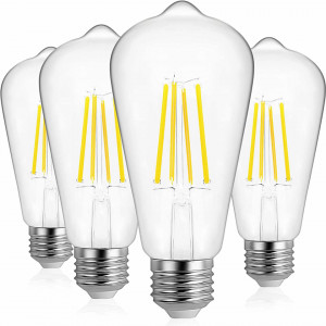 Set de 4 becuri vintage E27 BOOHENKA, 6W, 750 LM, 2700K