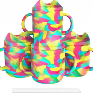 Set de 4 cani pentru bebelusi LYASIL, silicon, multicolor, 230 ml